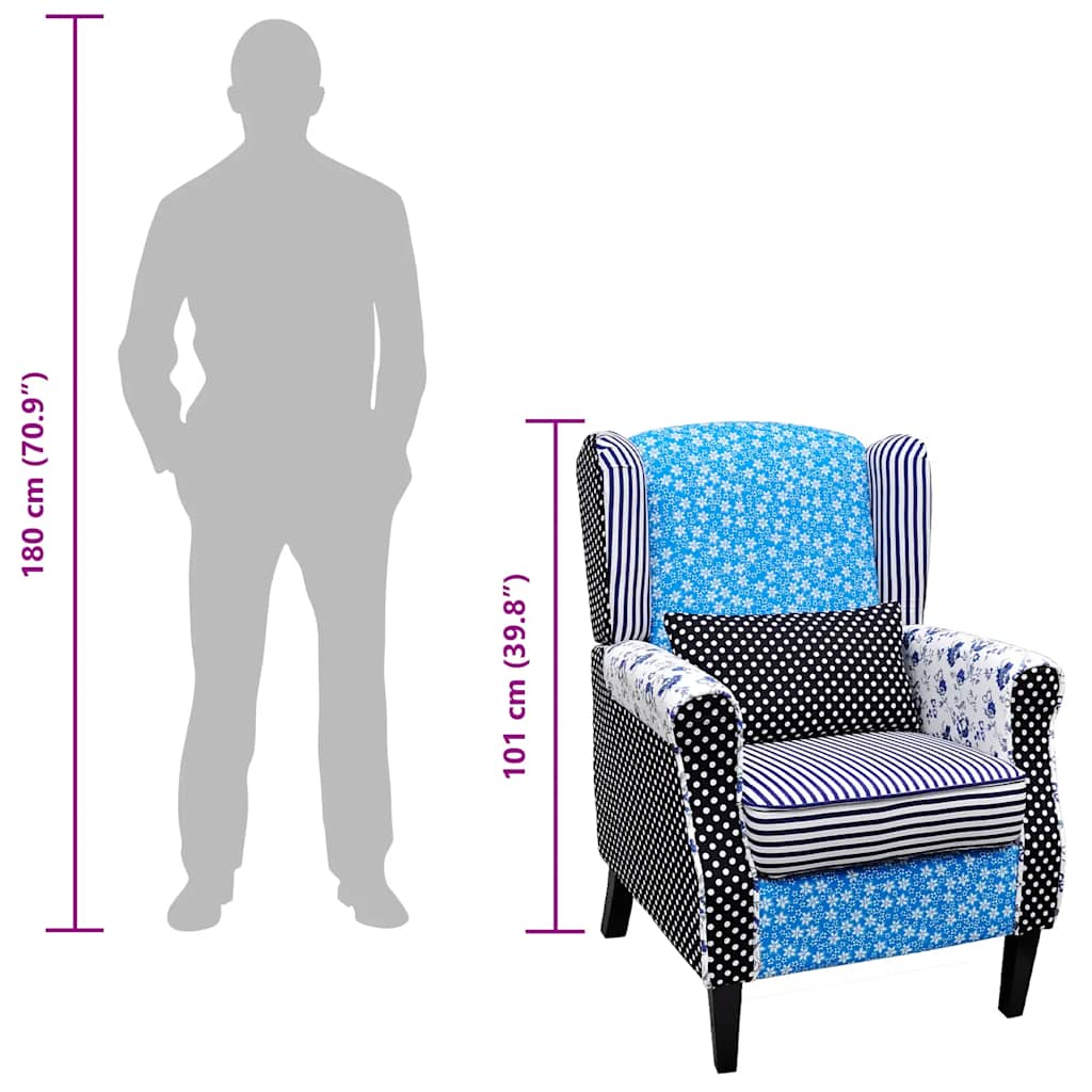 vidaXL Sessel mit Patchwork-Design Stoff