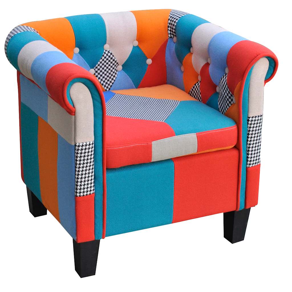 vidaXL Sessel mit Patchwork-Design Stoff