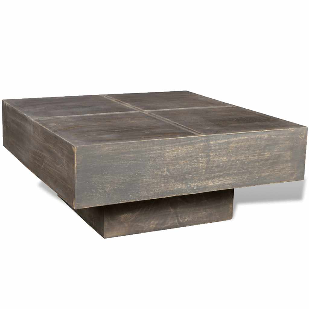 vidaXL Couchtisch Braun Quadratisch Massivholz Mango