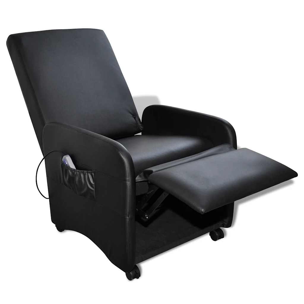 vidaXL Massagesessel Schwarz Kunstleder