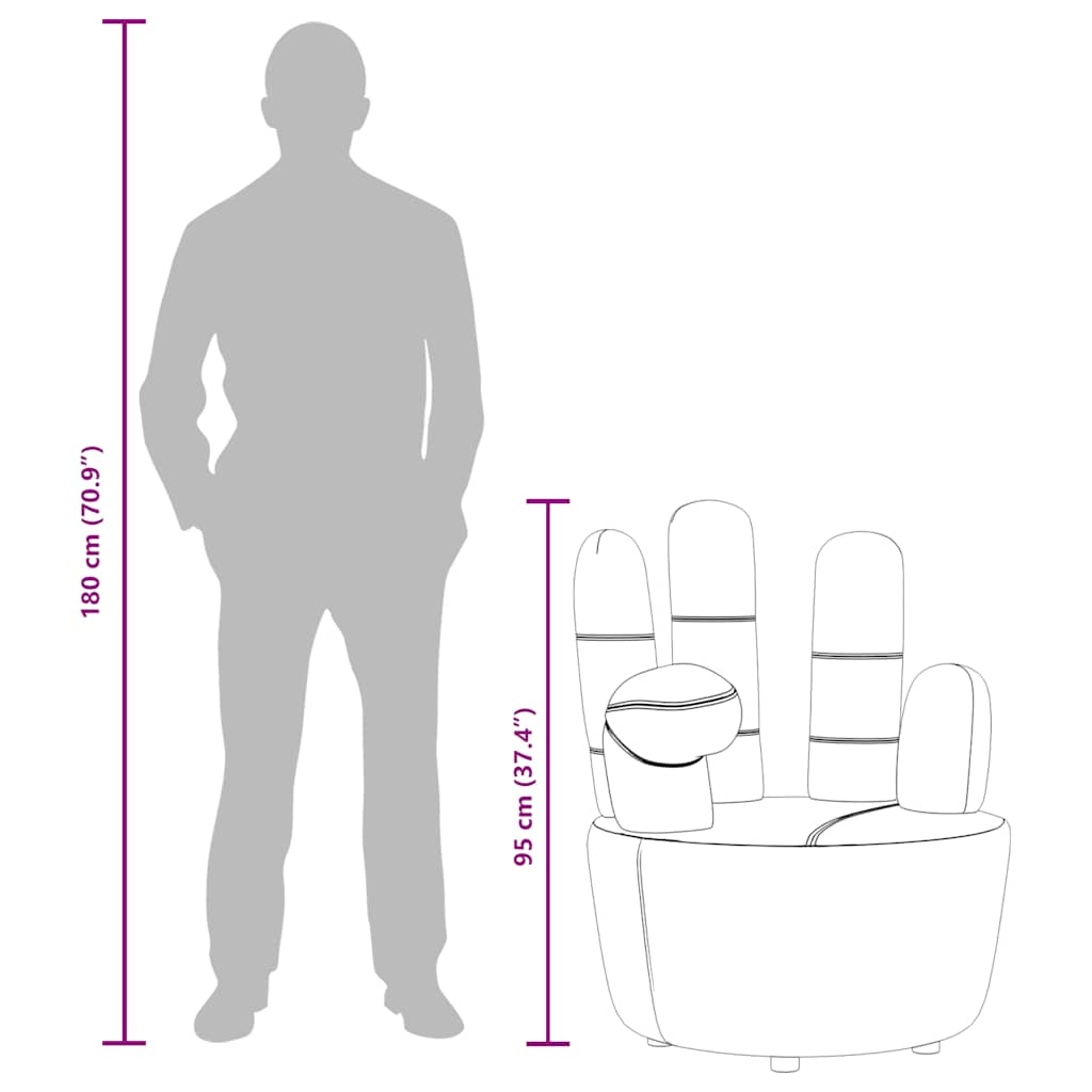 vidaXL Sessel in Handform Schwarz Samt