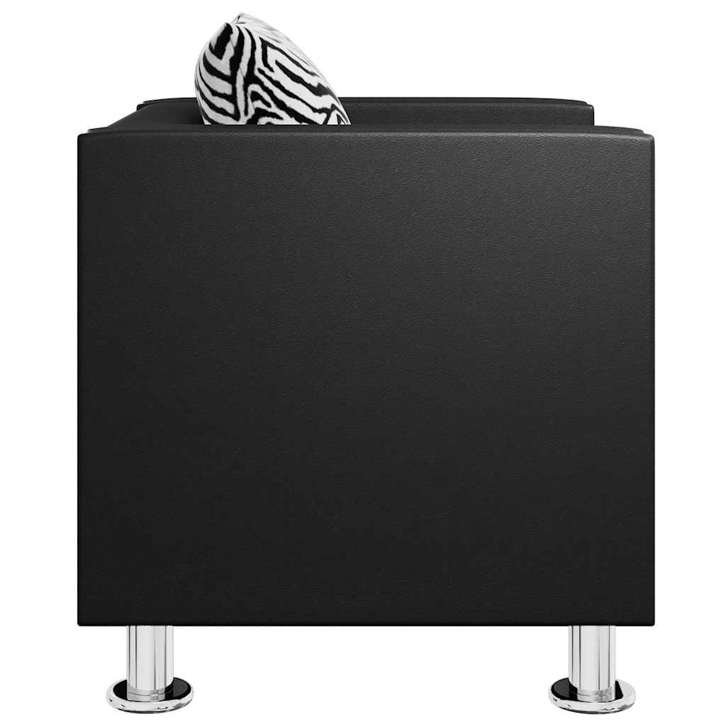 vidaXL Sessel Schwarz Kunstleder