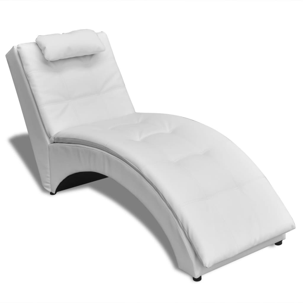 vidaXL Chaiselongue mit Kissen Schwarz Kunstleder