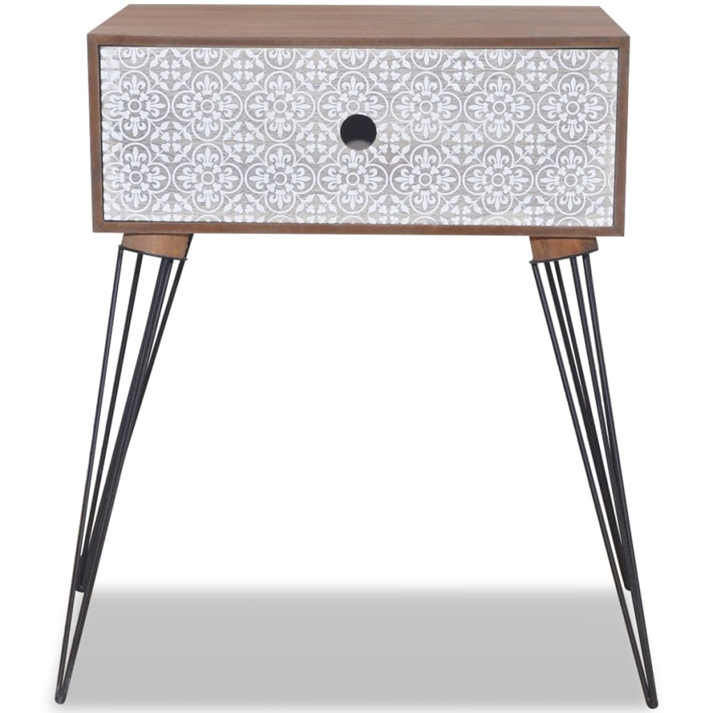 vidaXL Nachttisch mit 1 Schublade Rechteckig Braun