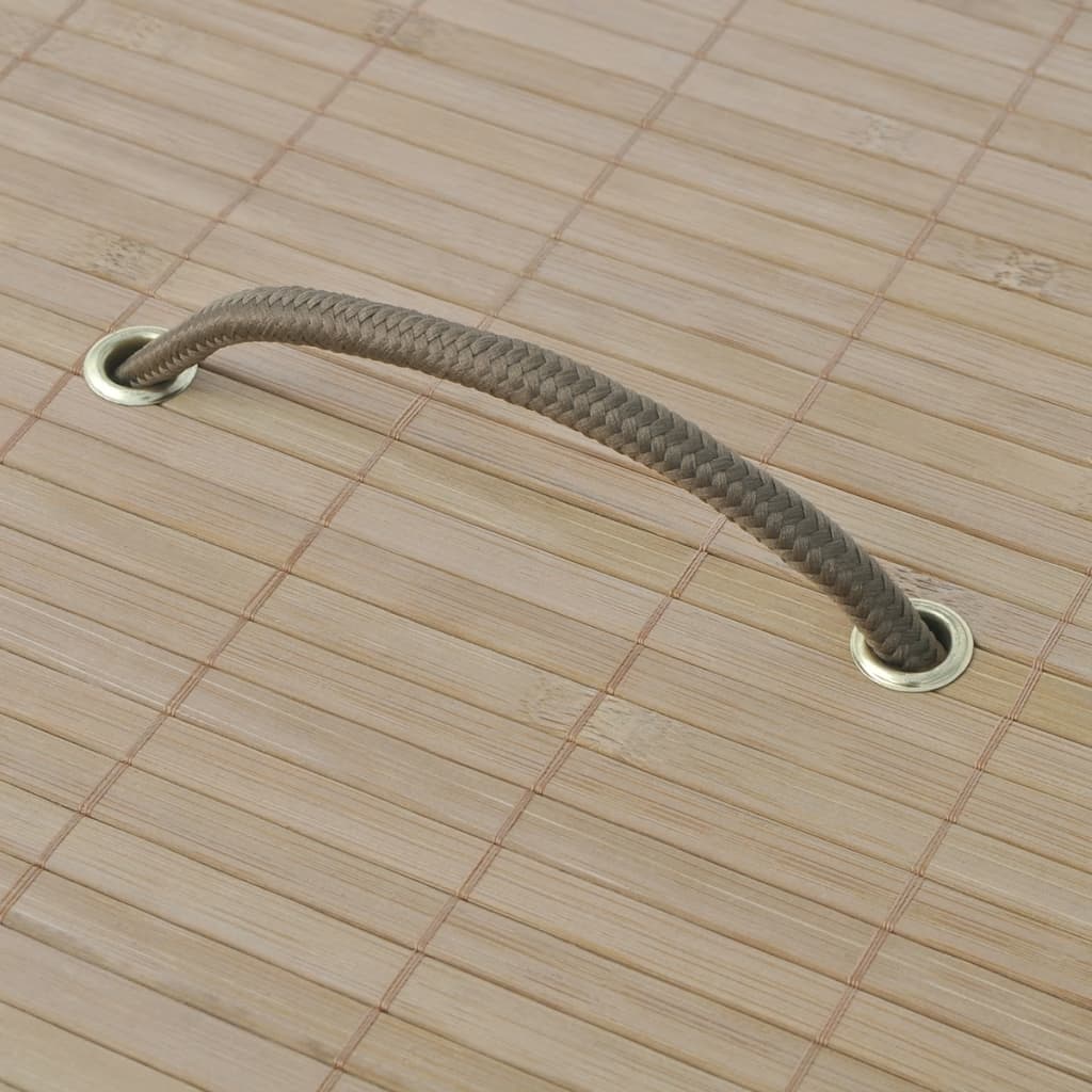 vidaXL Bambus-Wäschekorb Rund Natur