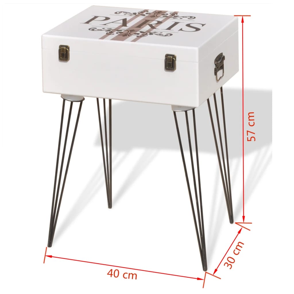 vidaXL Beistelltisch 40x30x57 cm Weiß