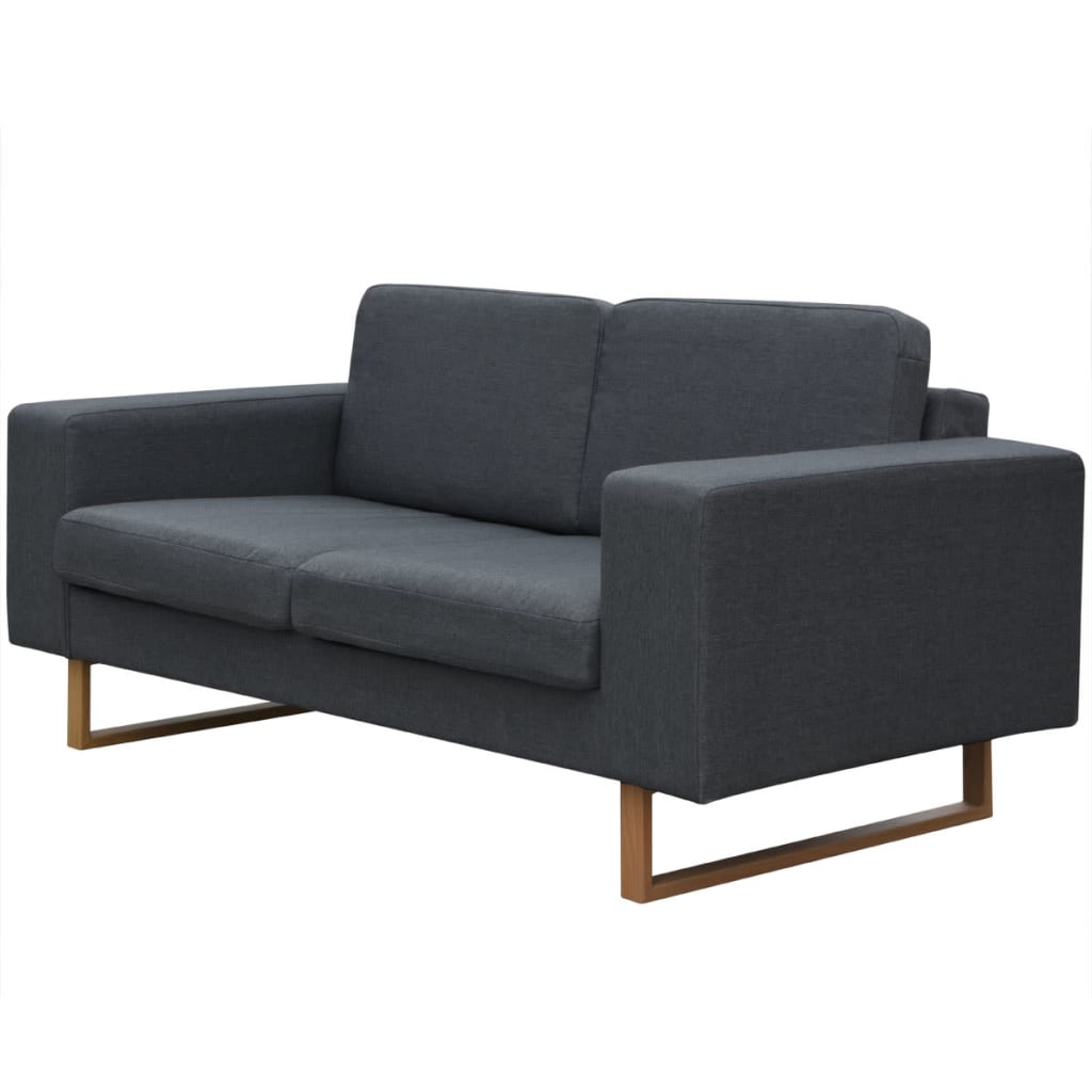 vidaXL Sofa 3-Sitzer Stoff Hellgrau