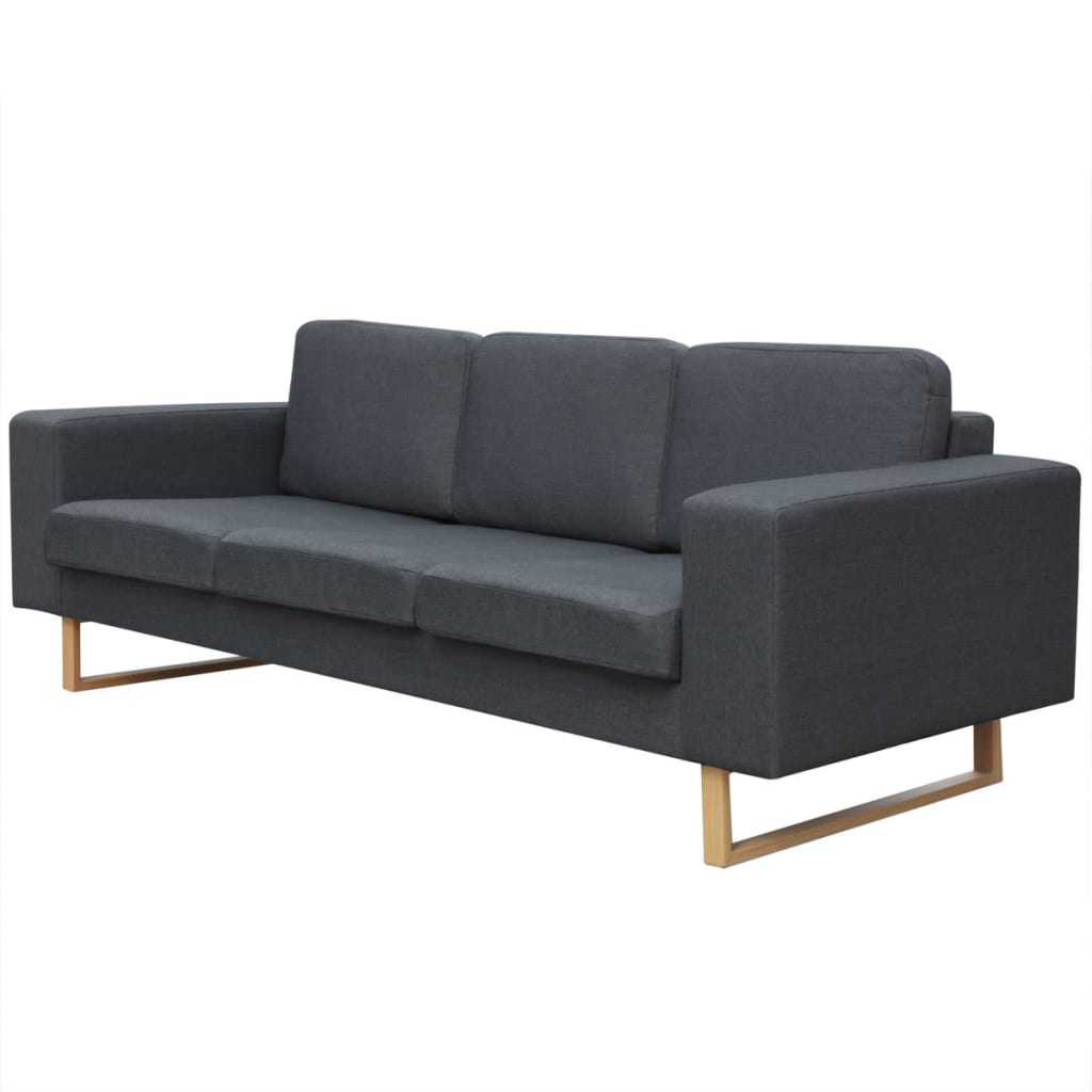 vidaXL Sofa 3-Sitzer Stoff Hellgrau