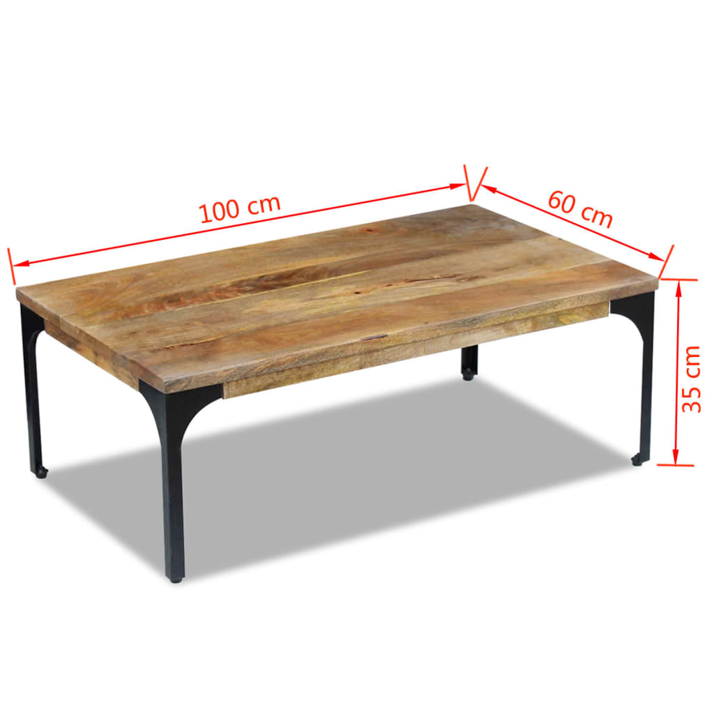 vidaXL Couchtisch Mangoholz 100x60x35 cm