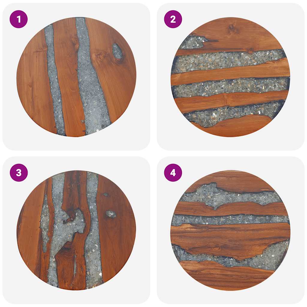 vidaXL Couchtisch Teak Harz 60 cm