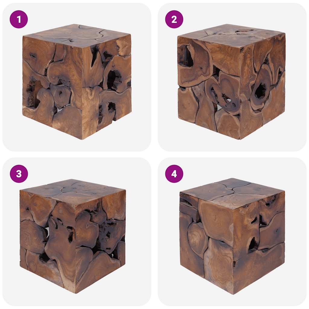 vidaXL Hocker Braun 40x40x45 cm Massivholz Teak