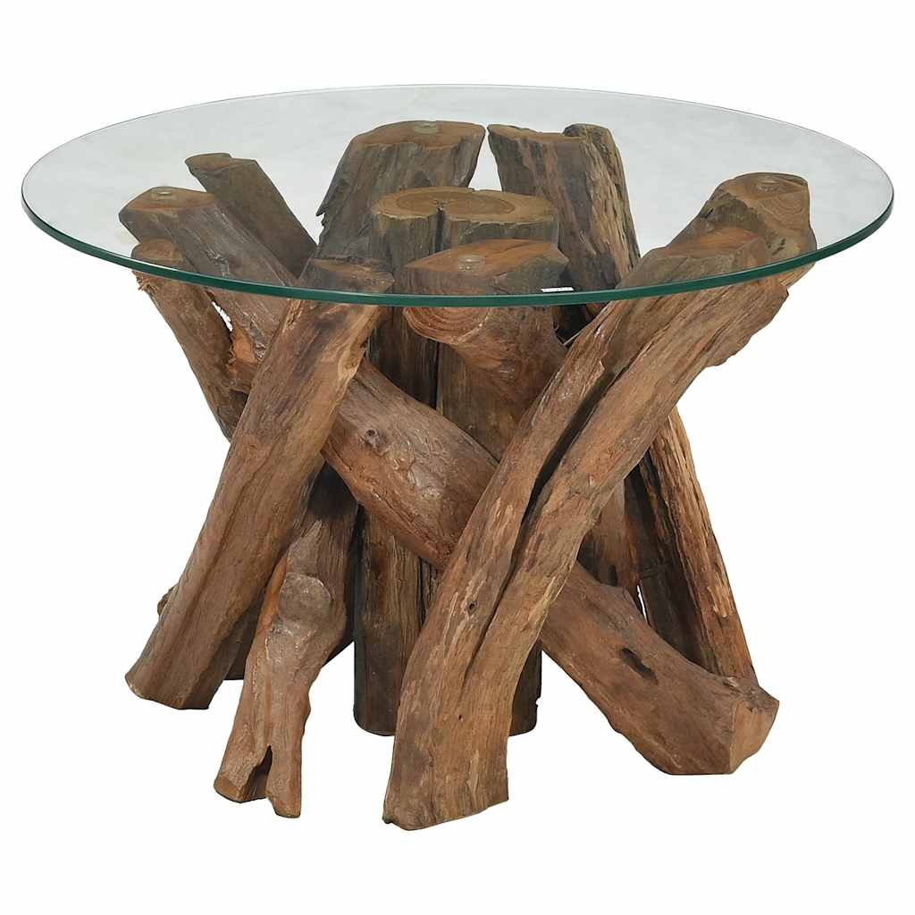 vidaXL Couchtisch Massivholz Teak Treibholz 60 cm