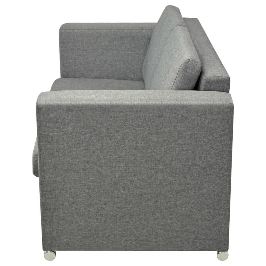 vidaXL Sofa 2-Sitzer Stoff Hellgrau