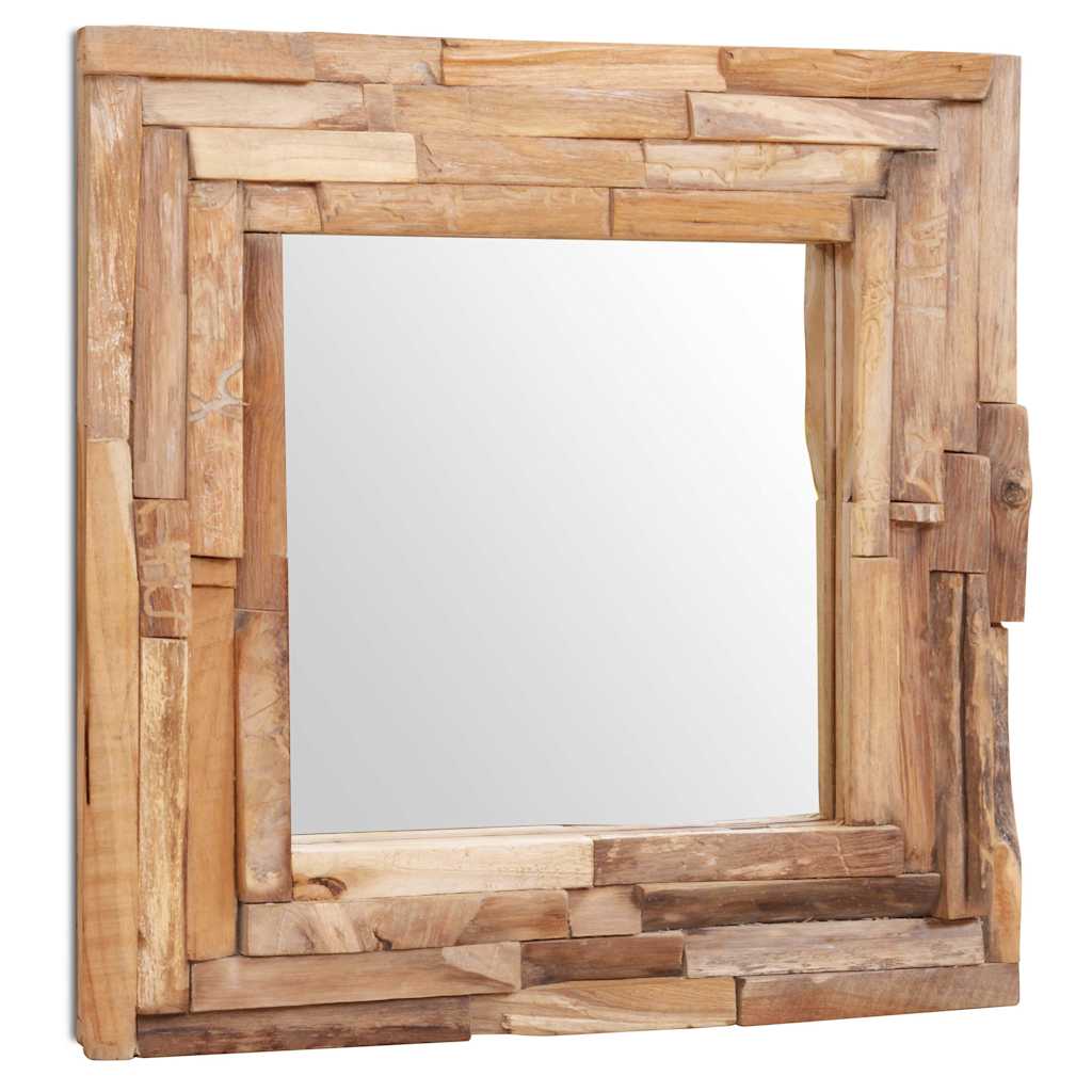 vidaXL Dekorativer Spiegel Teak 60 x 60 cm Quadratisch