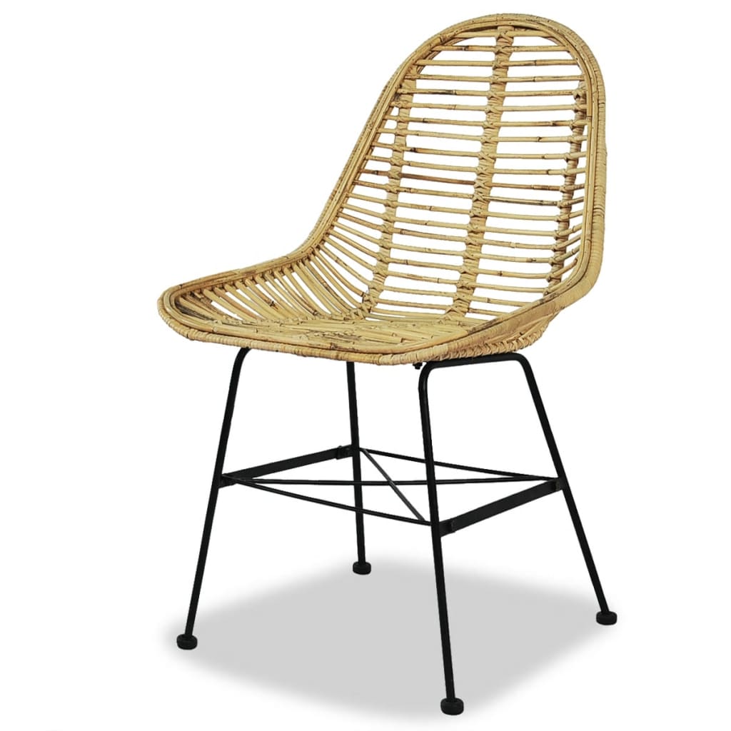 vidaXL Esszimmerstühle 2 Stk. Natur Rattan