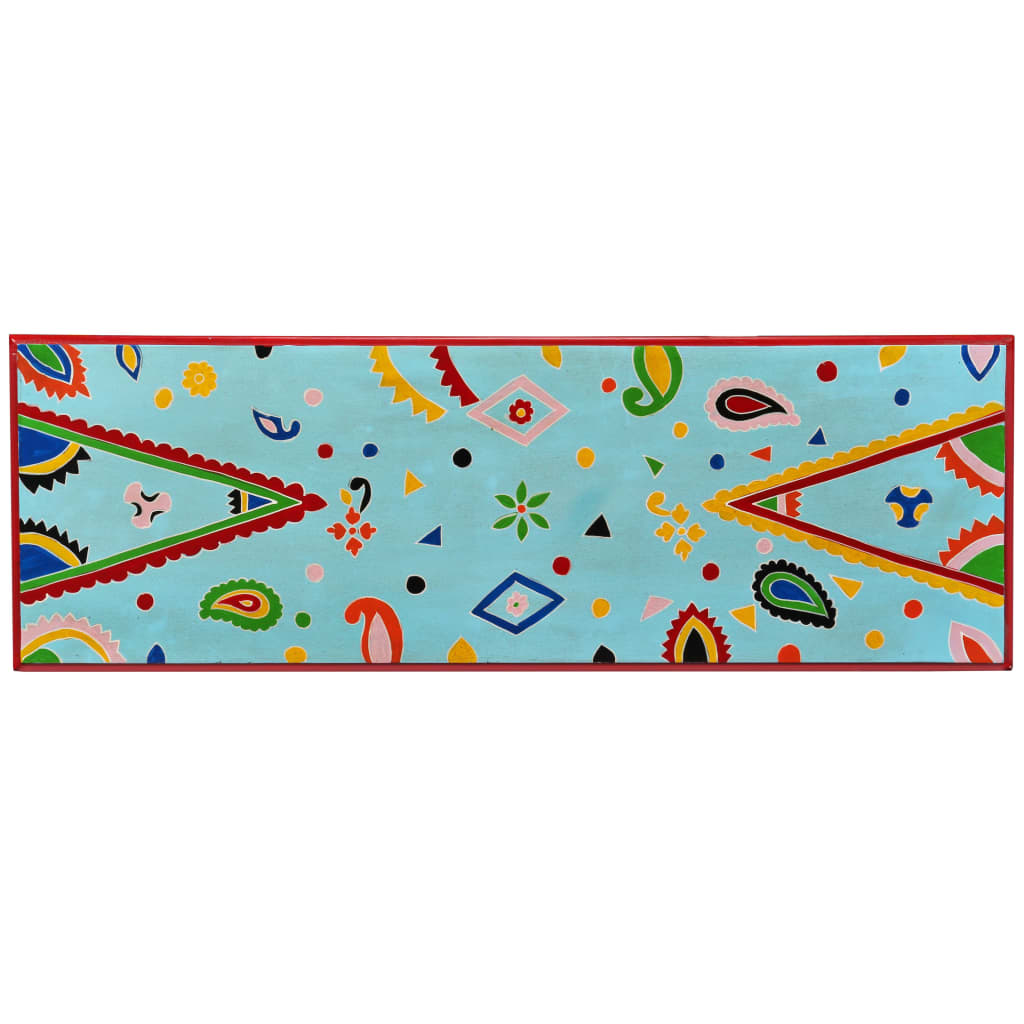 vidaXL Konsolentisch Massivholz Mango Blau Handbemalt