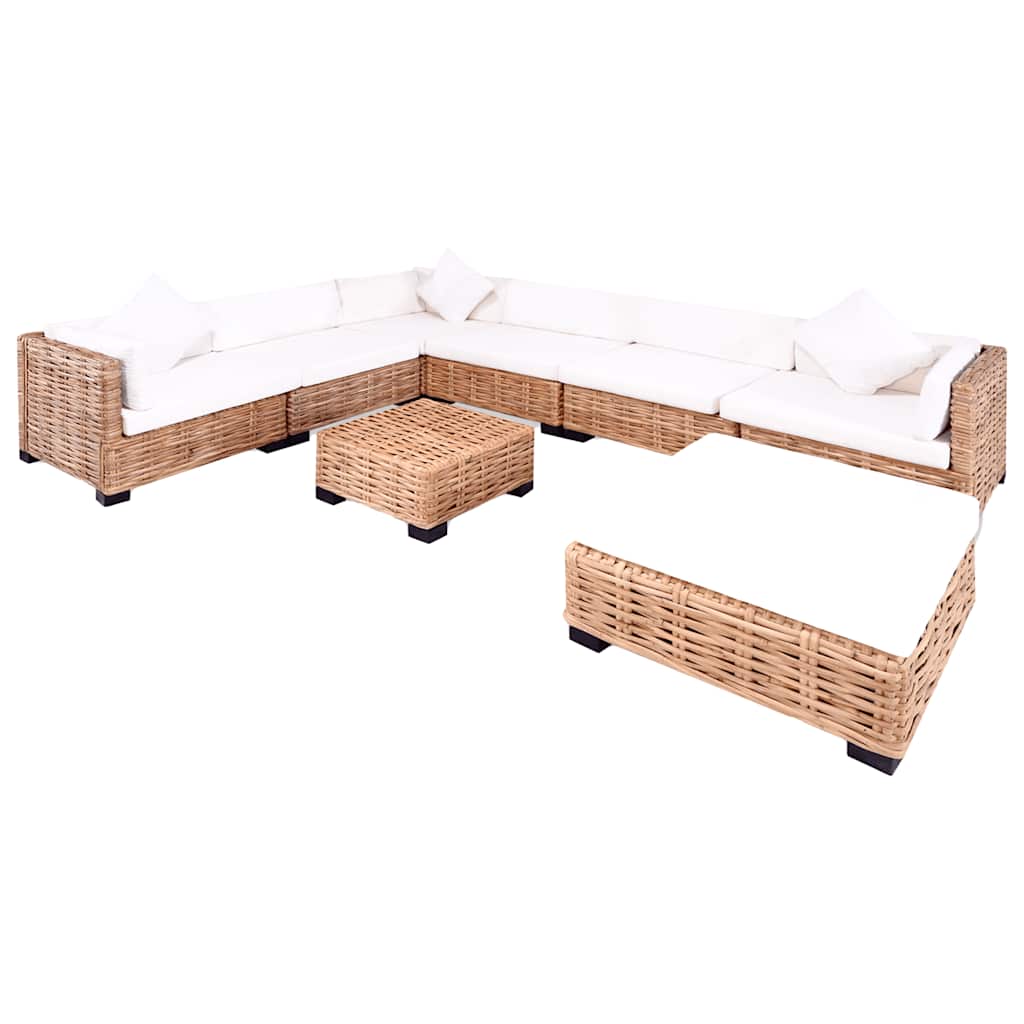 vidaXL Sofagarnitur 27-tlg. Natürliches Rattan