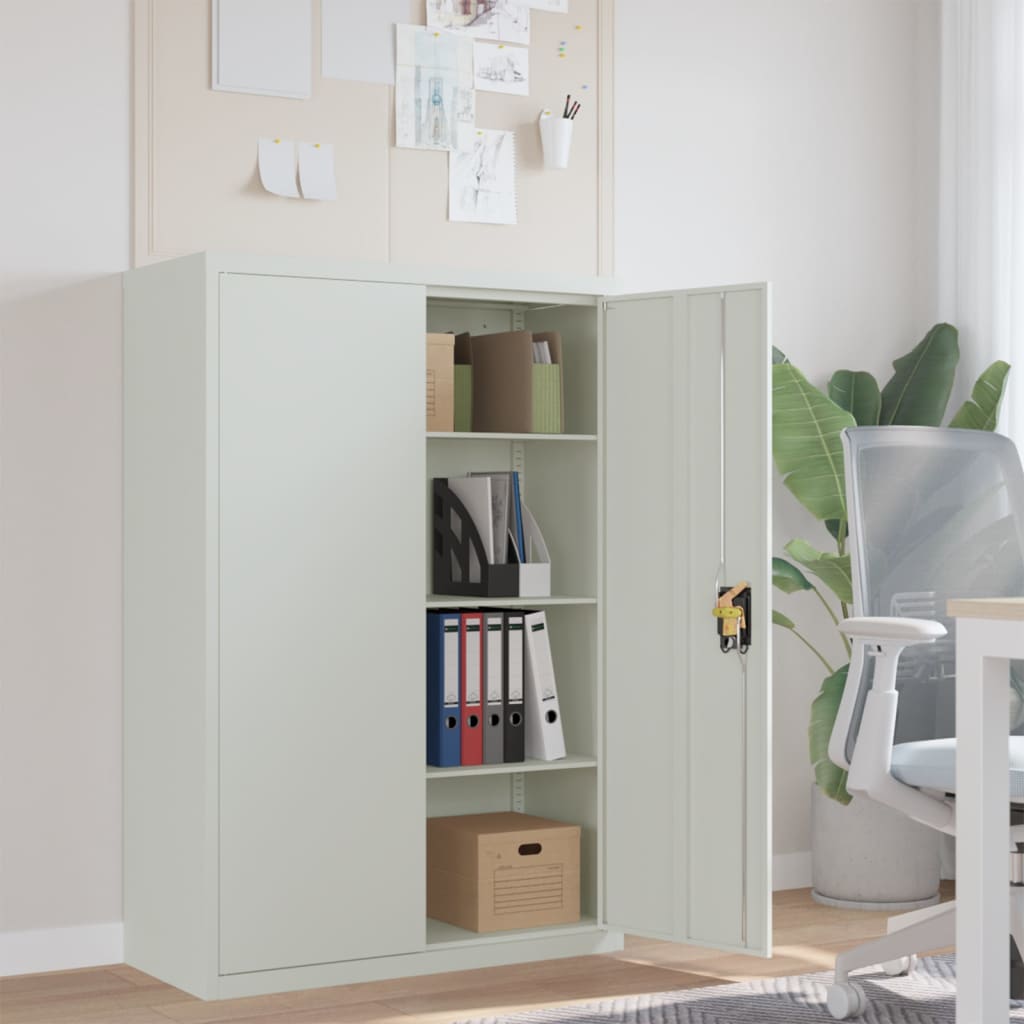vidaXL Aktenschrank mit 2 Türen Grau 90 cm Stahl