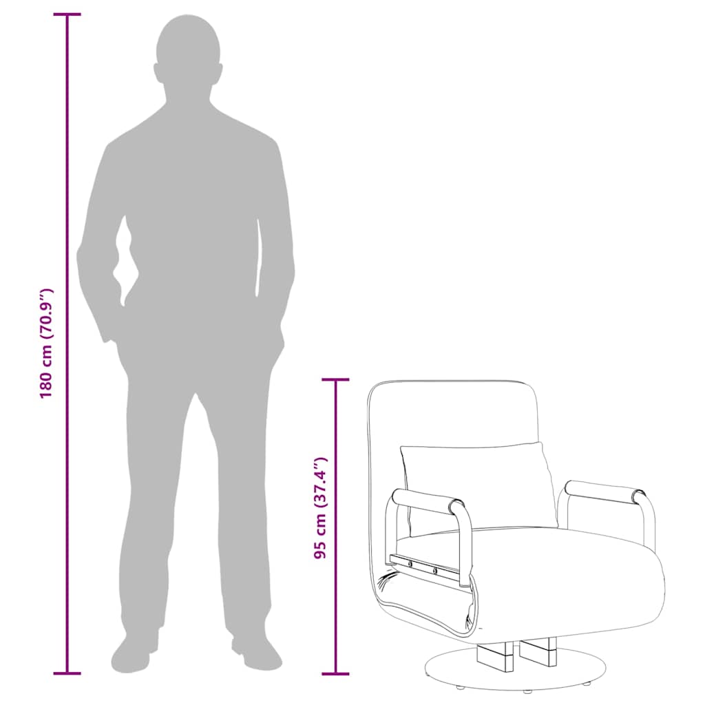 vidaXL Drehstuhl und Schlafsofa Hellgrau Stoff