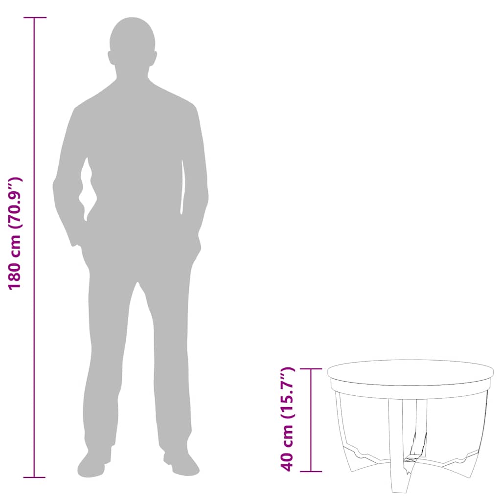 vidaXL Couchtisch Massives Altholz 60x40 cm