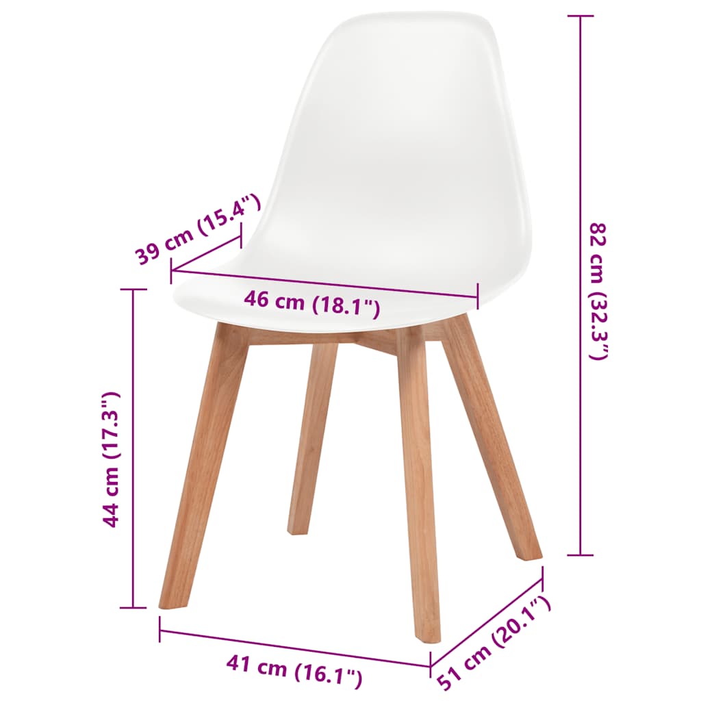 vidaXL Esszimmerstühle 4 Stk. Weiß Kunststoff