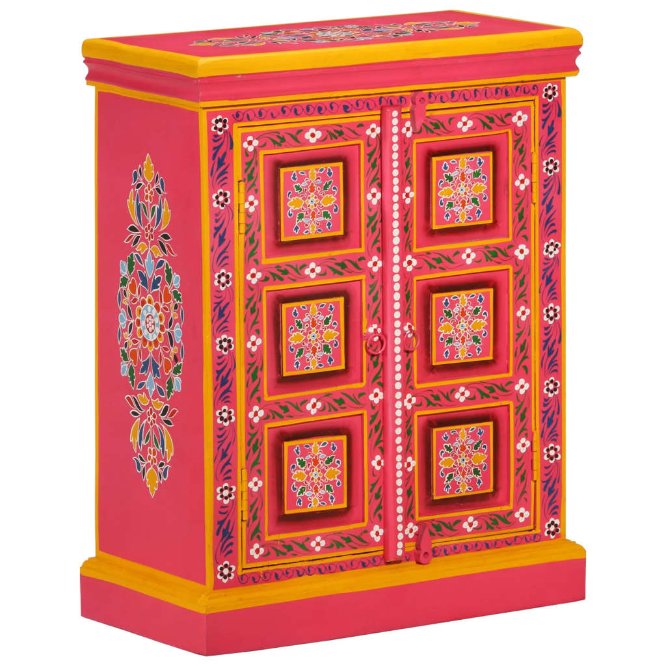 vidaXL Sideboard Massivholz Mango Türkis Handbemalt