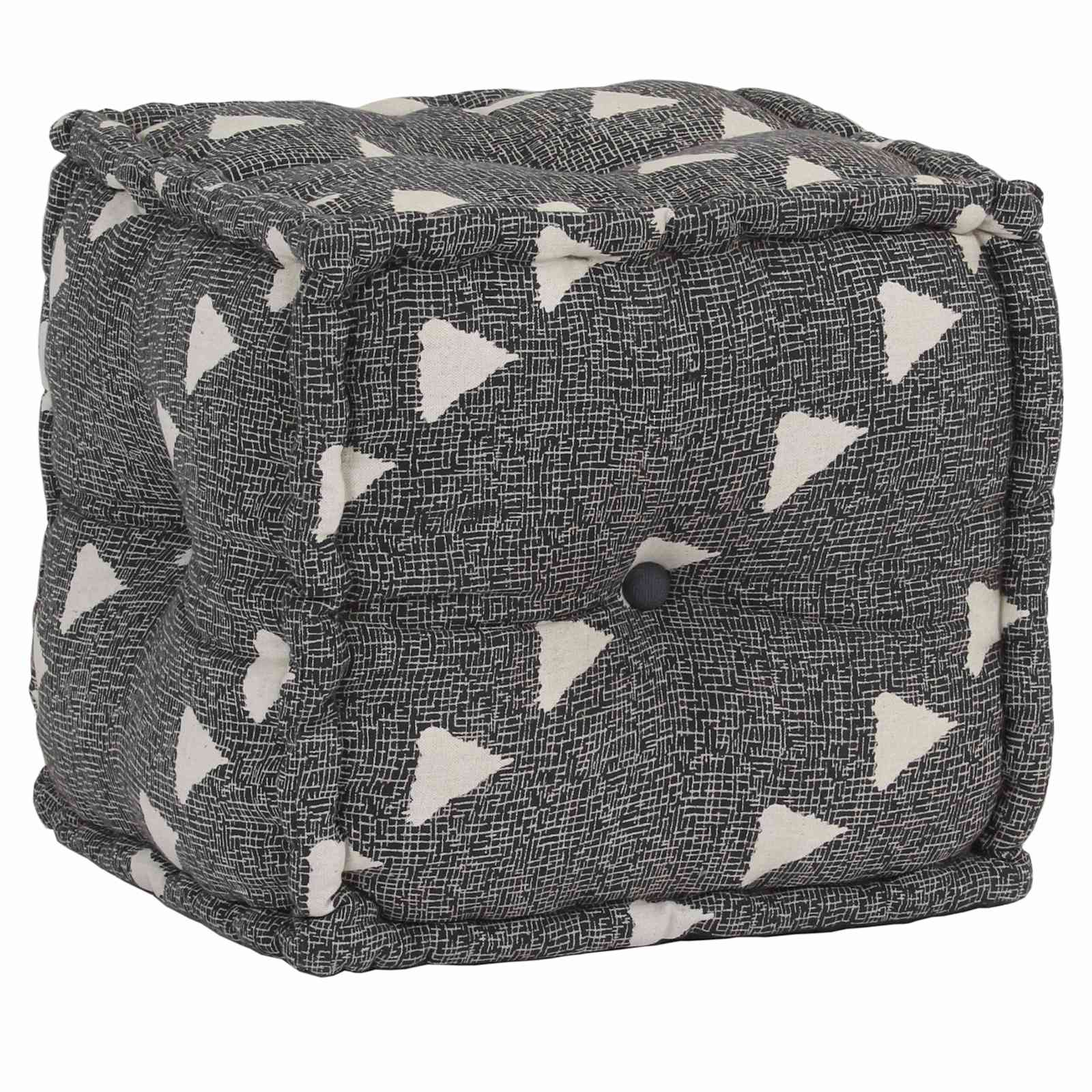 vidaXL Pouffes Geometrisch Grau und Weiß 40 x 40 x 40 cm Stoff