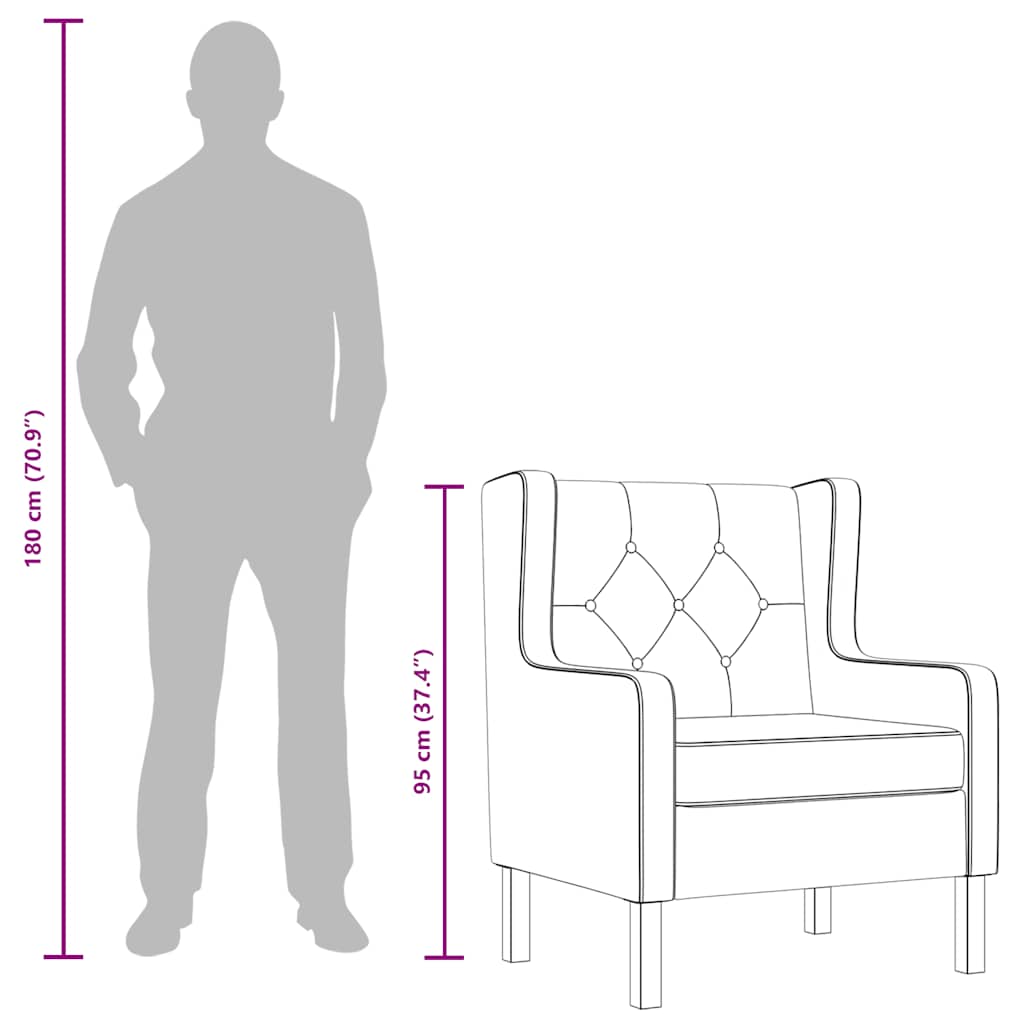 vidaXL Sessel Cremeweiß Stoff