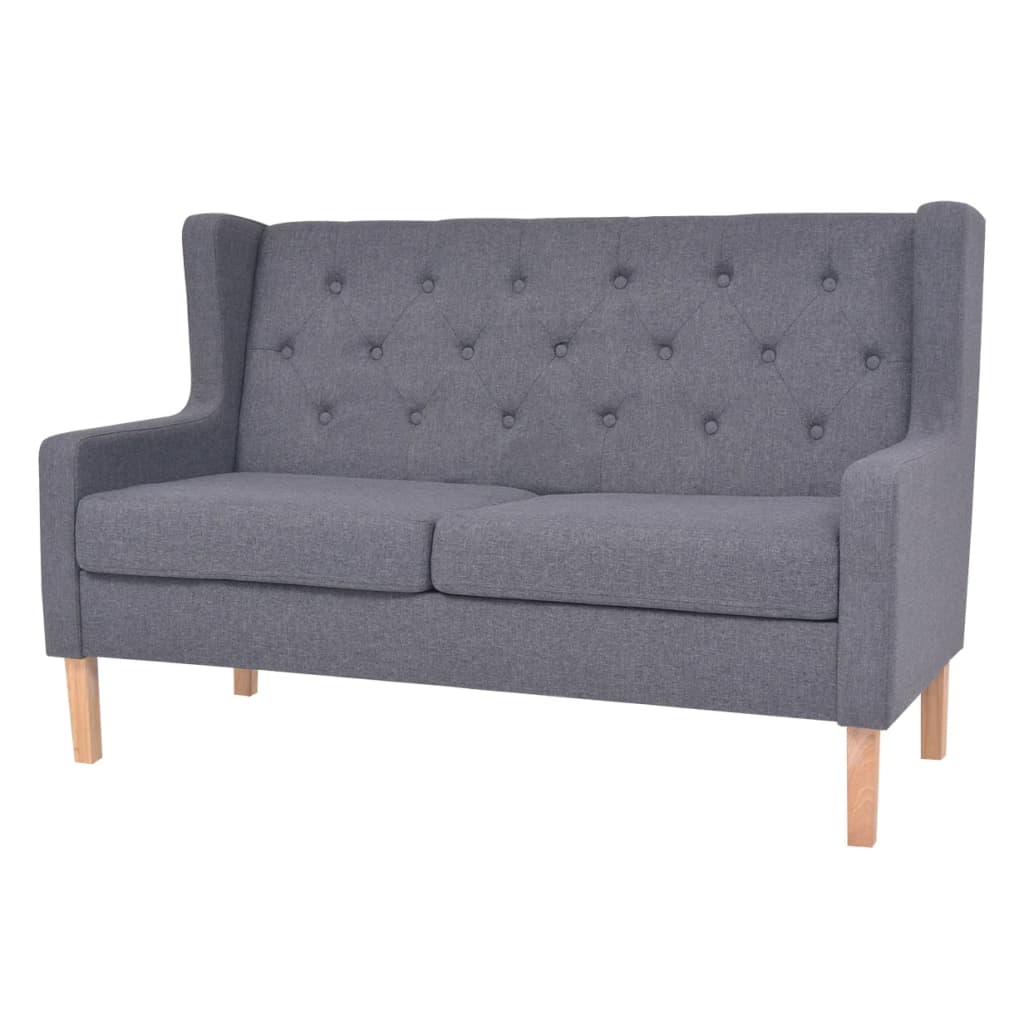 vidaXL 2-Sitzer Sofa Stoff Cremeweiß