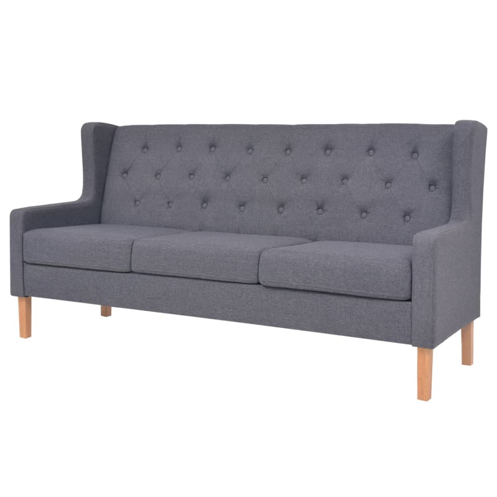 vidaXL 2-Sitzer Sofa Stoff Cremeweiß