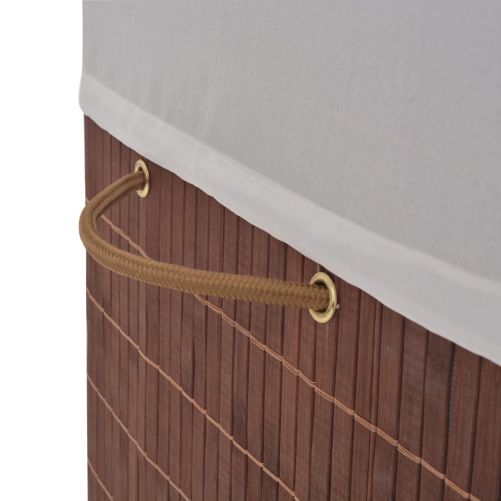 vidaXL Bambus-Wäschekorb Rechteckig Braun