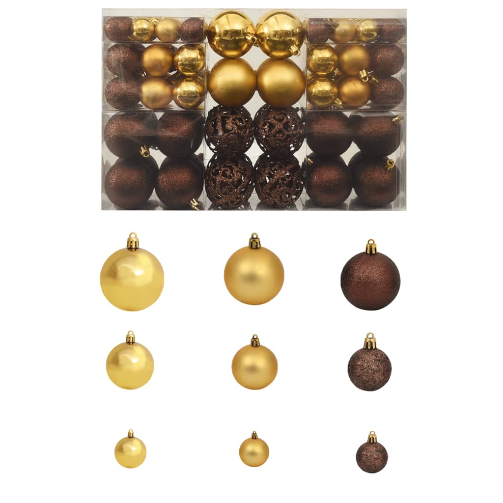vidaXL 100-tlg. Weihnachtskugel-Set 3/4/6 cm Golden