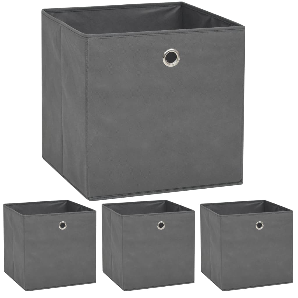 vidaXL Aufbewahrungsboxen 4 Stk. Vliesstoff 32x32x32 cm Schwarz
