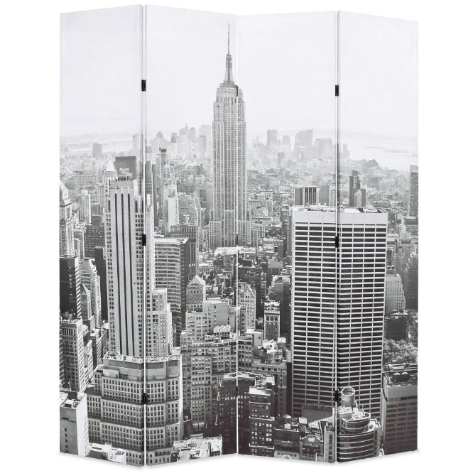 vidaXL Raumteiler klappbar 120 x 170 cm New York bei Tag Schwarz-Weiß