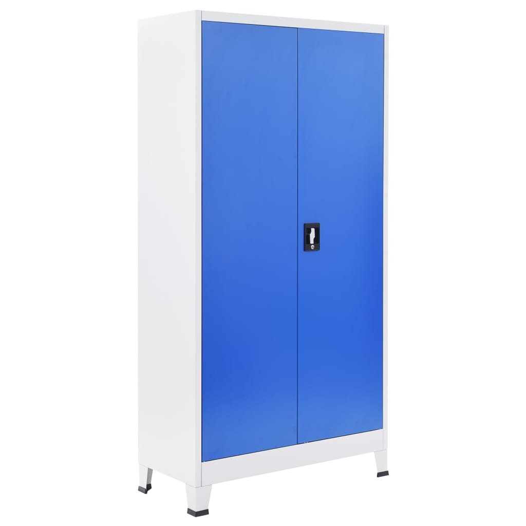 vidaXL Büroschrank Metall 90 x 40 x 180 cm Grau und Blau