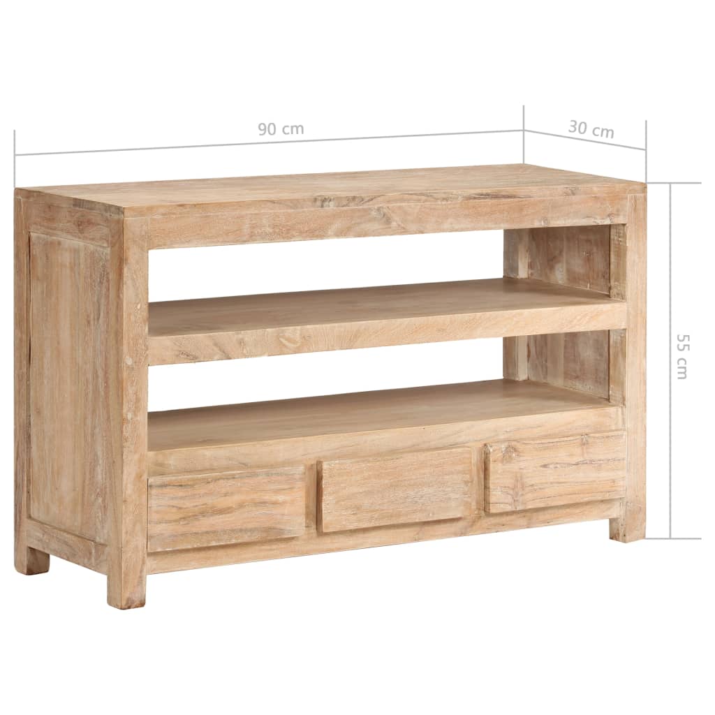 vidaXL TV-Schrank Massivholz Akazie 90x30x55 cm Hellbraun