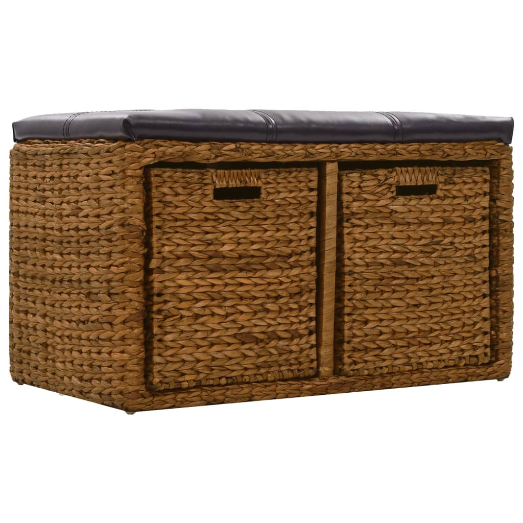 vidaXL Sitzbank mit 2 Körben Seegras 71×40×42 cm Braun