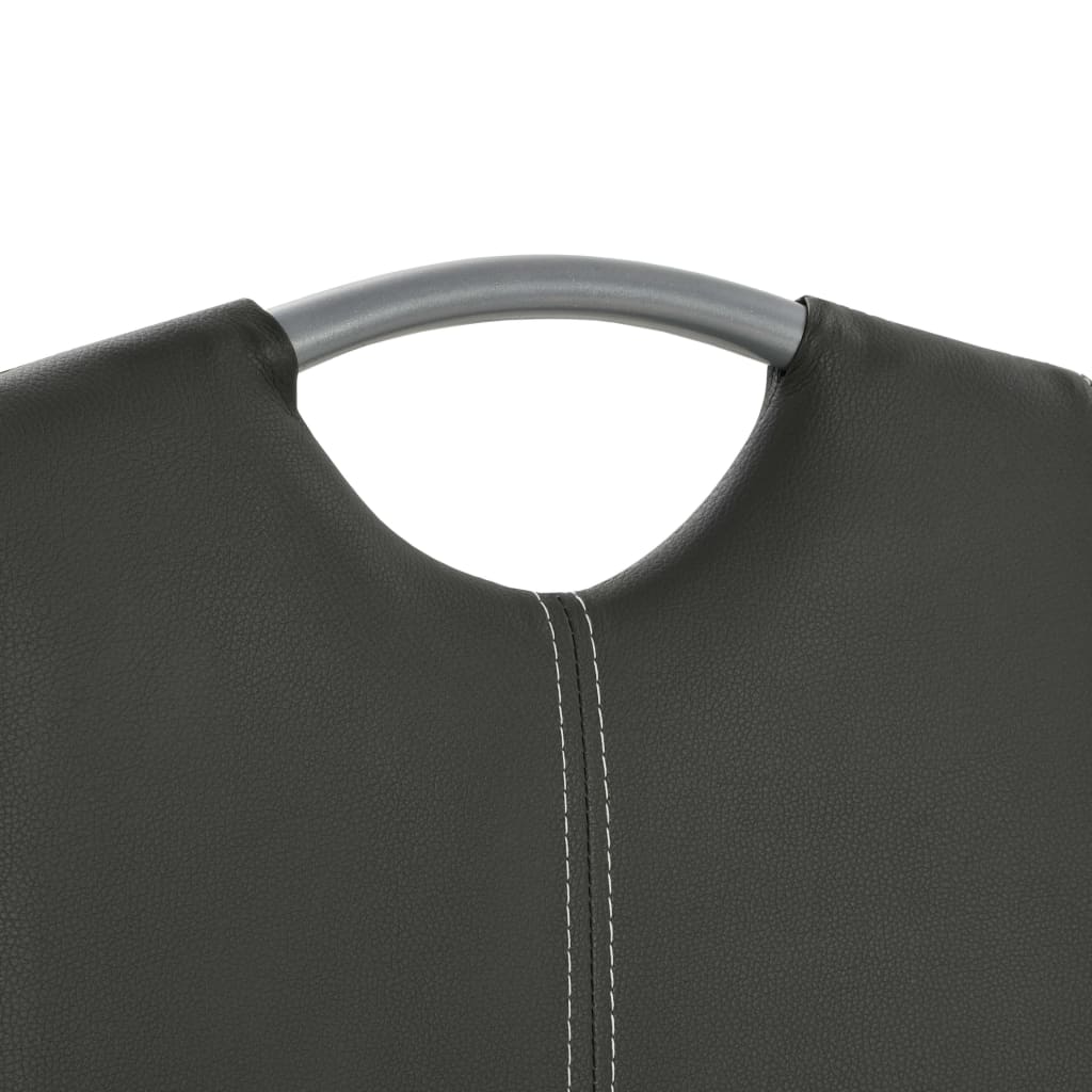 vidaXL Freischwinger 2 Stk. Grau Kunstleder