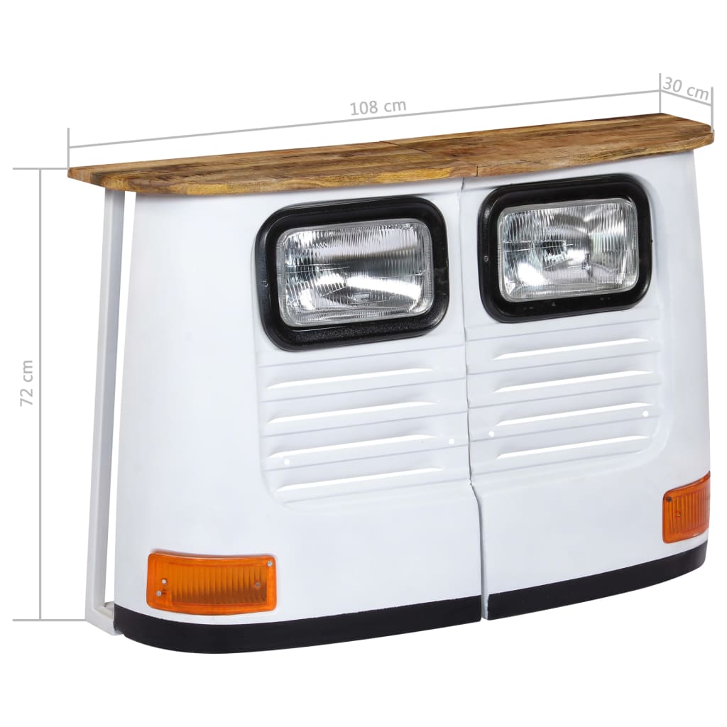 vidaXL LKW-Sideboard Massivholz Mango Weiß