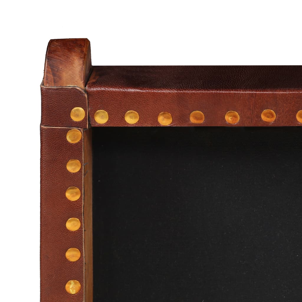 vidaXL Relaxstuhl Klappbar Braun Echtleder