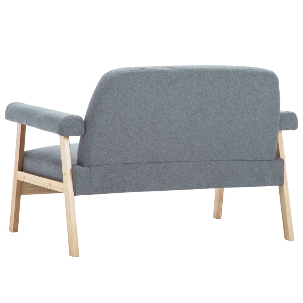 vidaXL 2-Sitzer-Sofa Stoff Hellgrau