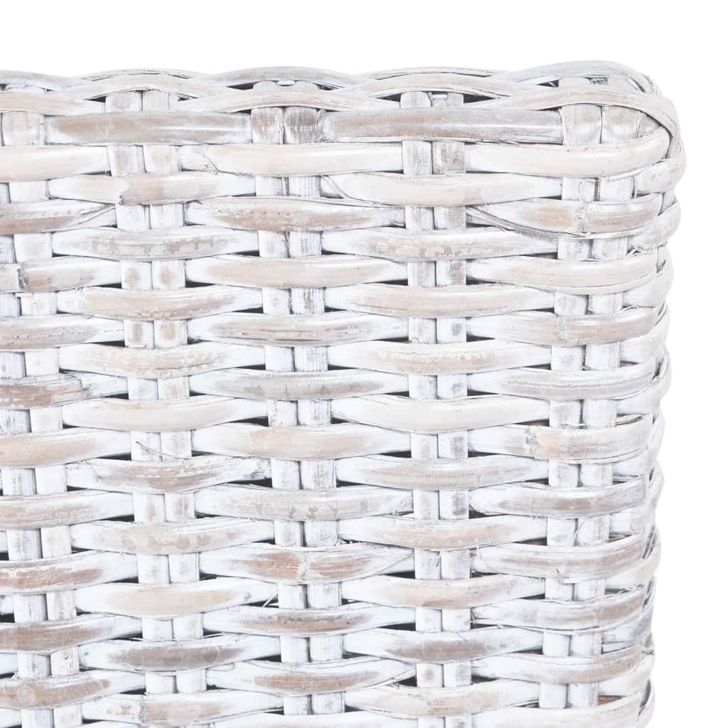 vidaXL Esszimmerstühle 2 Stk. Hellbraun Kubu-Rattan und Mahagoniholz