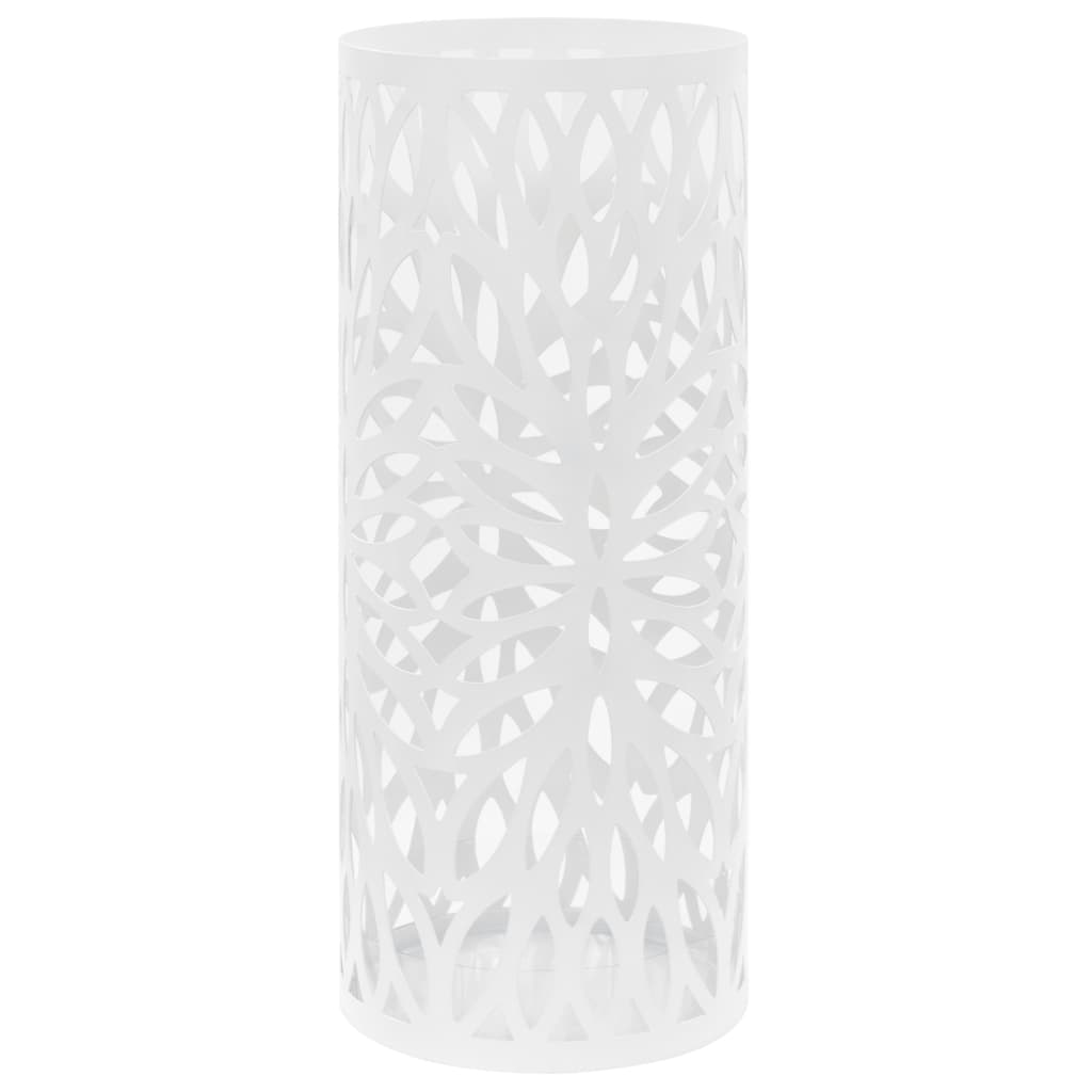 Schirmhalter Schirmständer Gehstöcke Stahl weiß quadratisch 48,5 cm