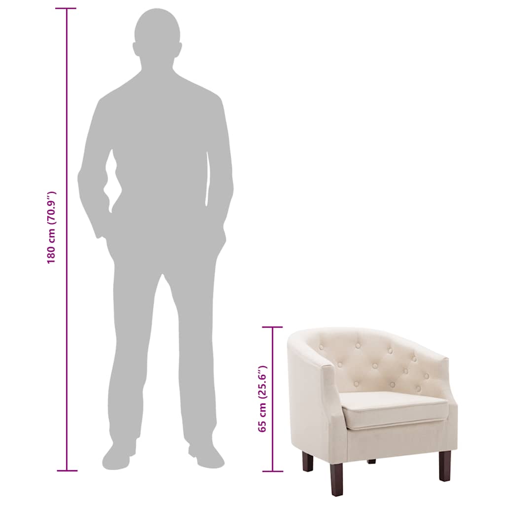 vidaXL Sessel Beige Stoff