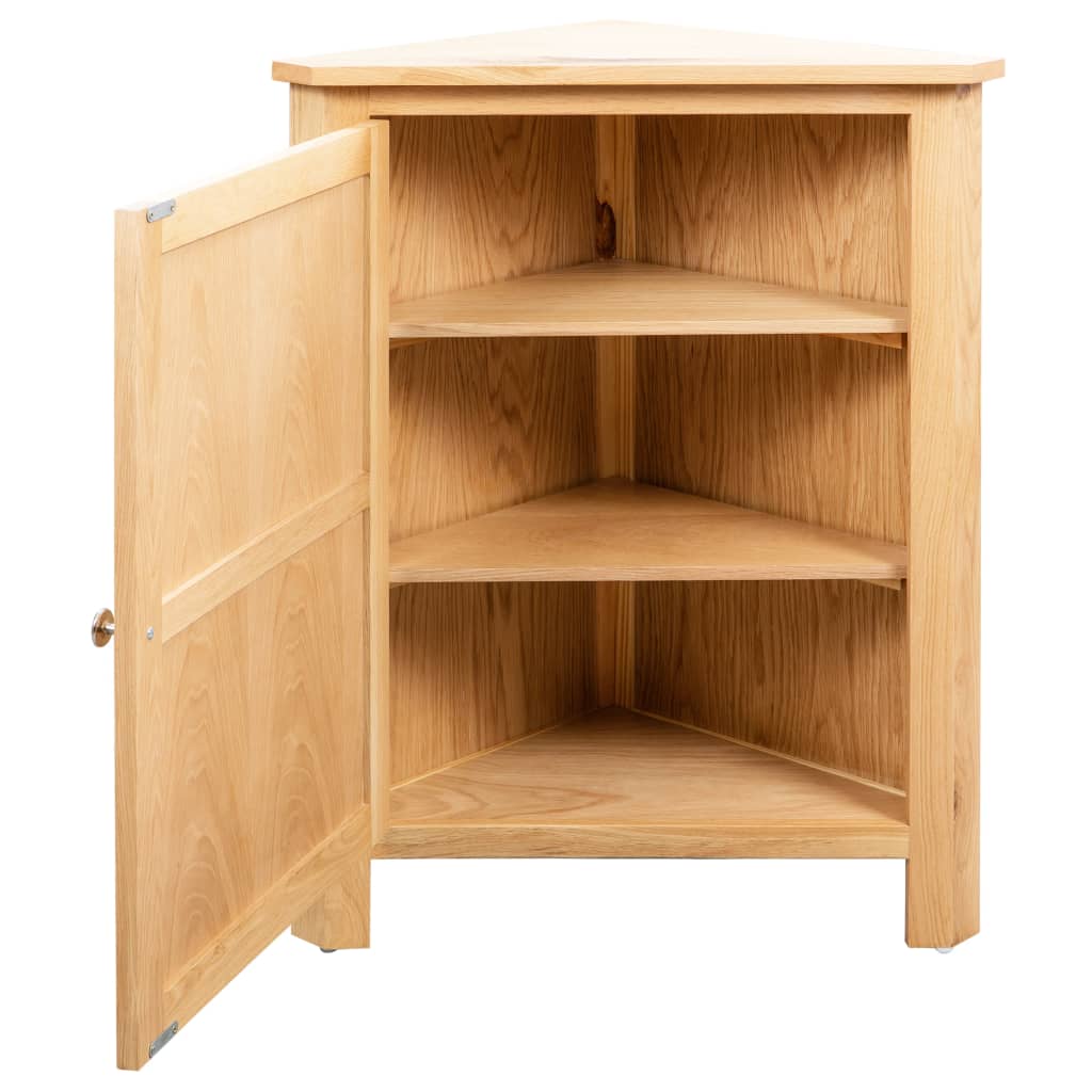 vidaXL Eckschrank 59x45x80 cm Massivholz Eiche