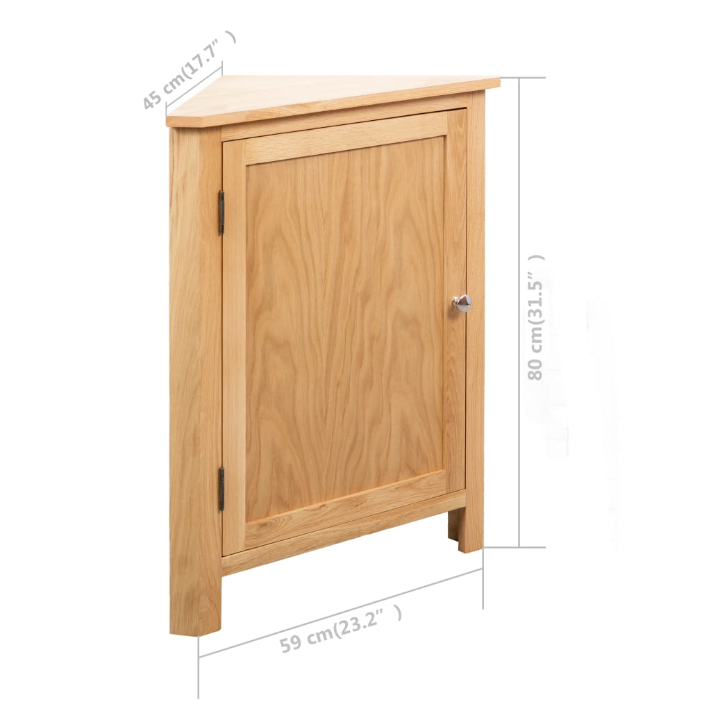 vidaXL Eckschrank 59x45x80 cm Massivholz Eiche
