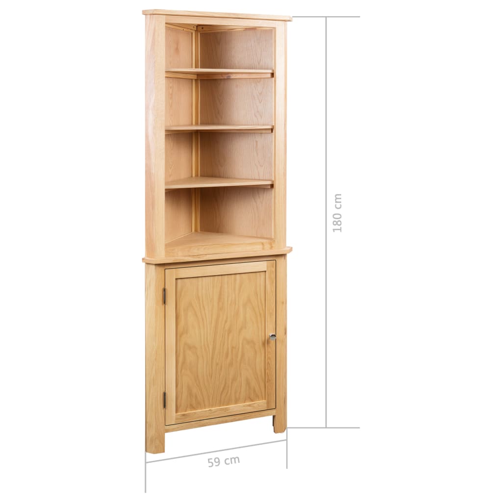 vidaXL Eckschrank 59x36x180 cm Massivholz Eiche