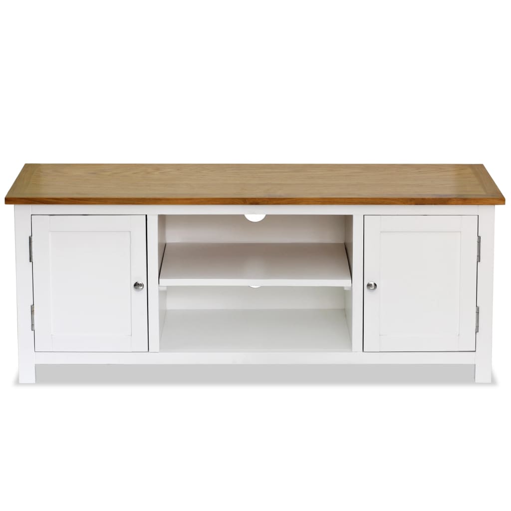 vidaXL TV-Schrank 120x35x48 cm Massivholz Eiche