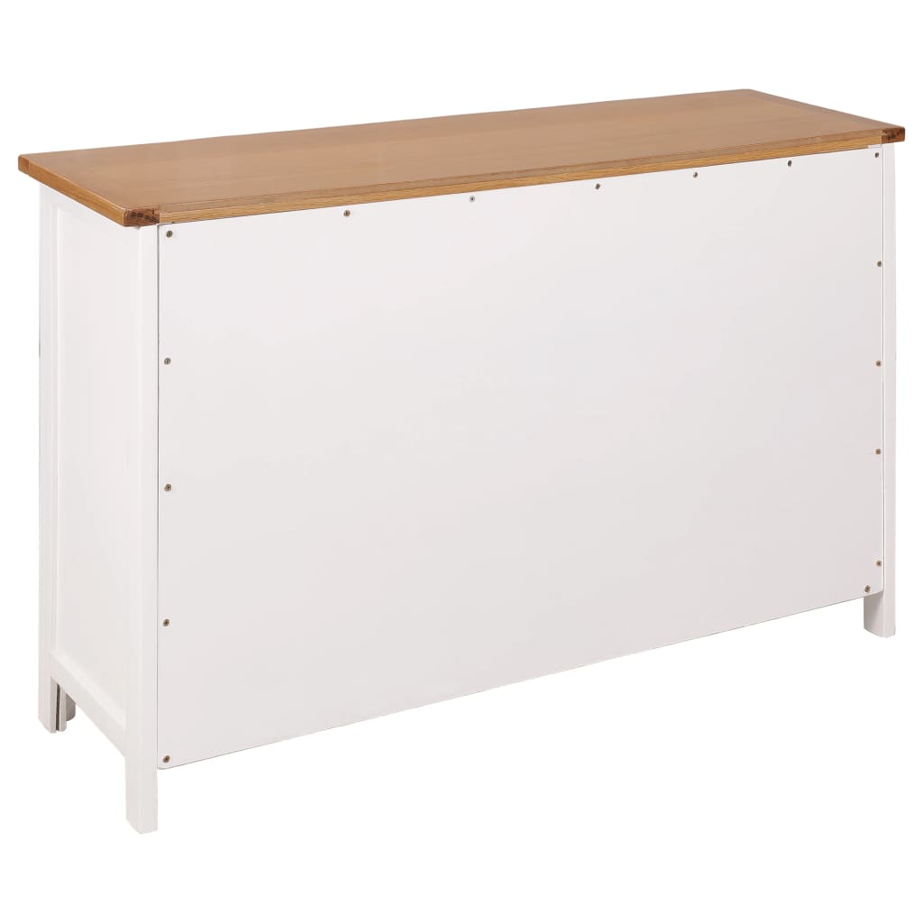 vidaXL Sideboard 110x33,5x70 cm Massivholz Eiche