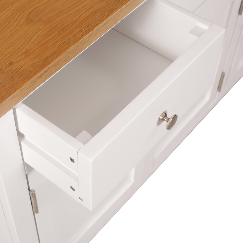 vidaXL Sideboard 110x33,5x70 cm Massivholz Eiche